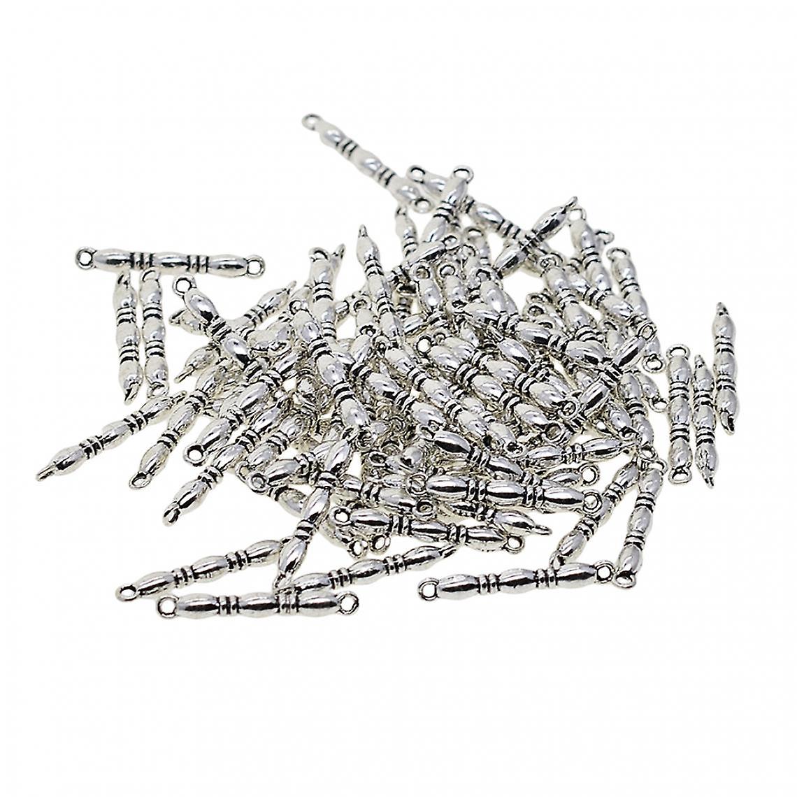 100 Pieces Antique Silver Alloy Jewelry Set With Pattern Connecting Rod