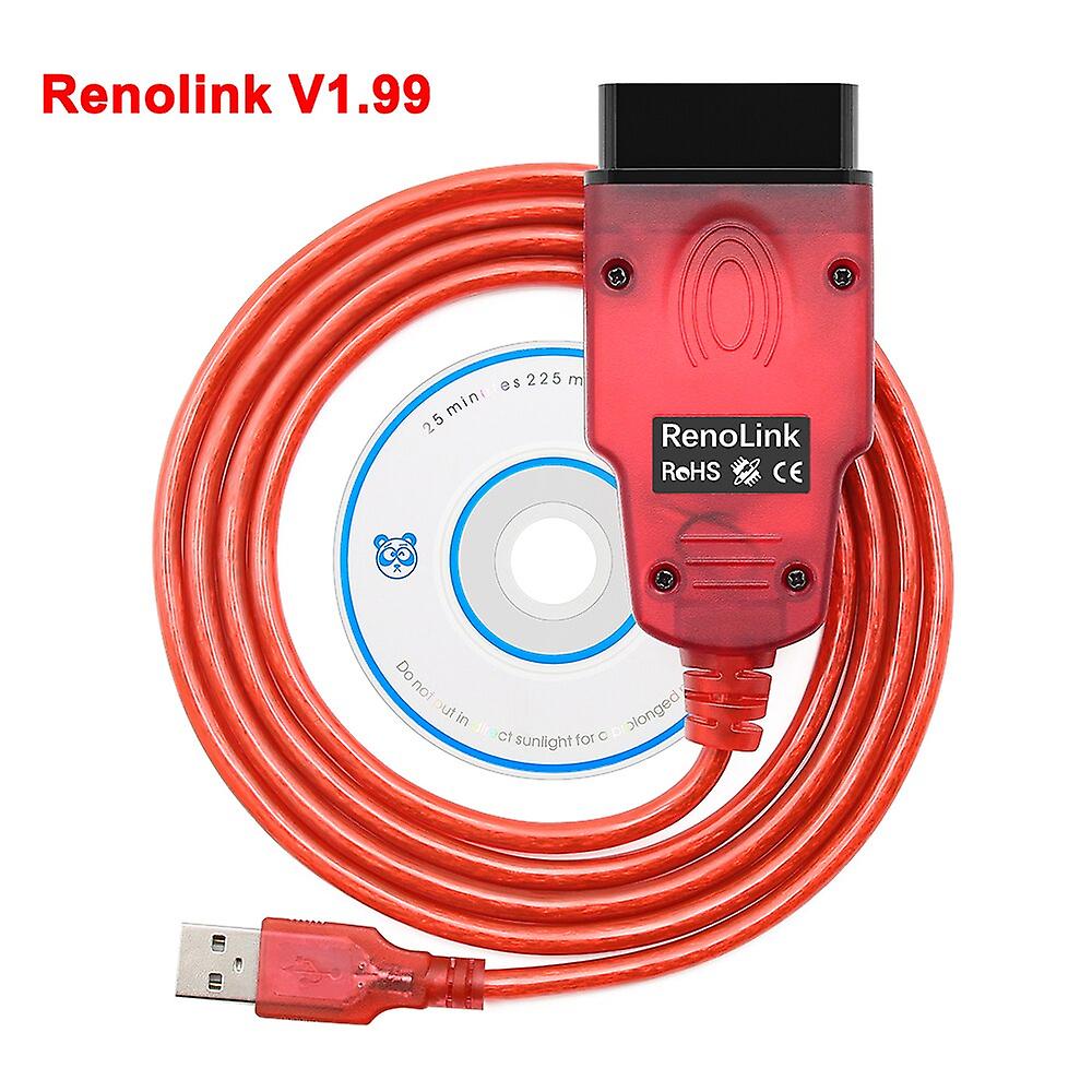 For Renault Renolink V1.99 Ecu Programmer Obd 2 Obd2 Car Diagnostic Auto Tool Airbag Reset Key Coding Ecm Uch Chip Tuning Cable