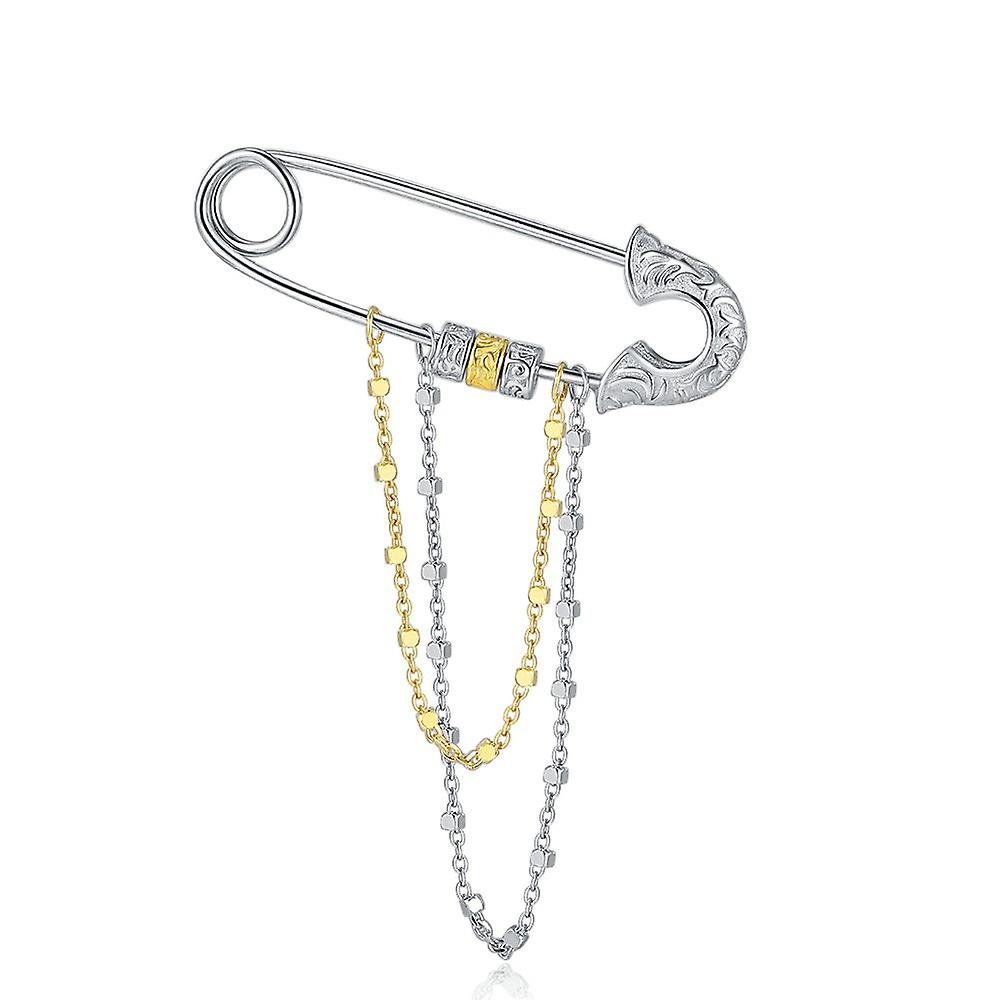 S925 Sterling sølvfrynset brosje