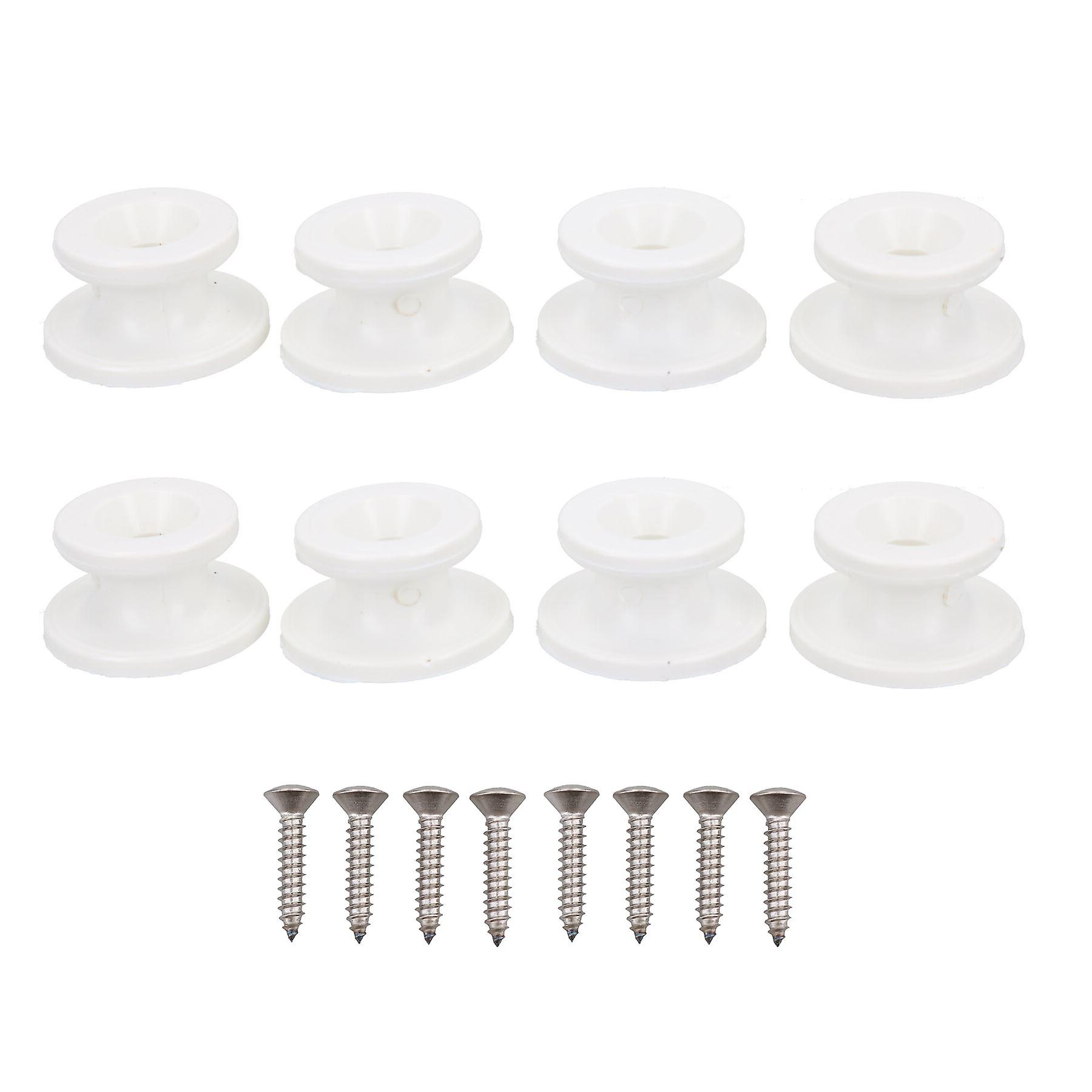 8 Pack OEM White Boat Cover Sprayhood Button Tie Down Hook Stainless Screws