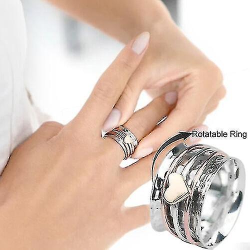 Spinner Ring Ladies Anello d'argento Fidget Stress Resistant