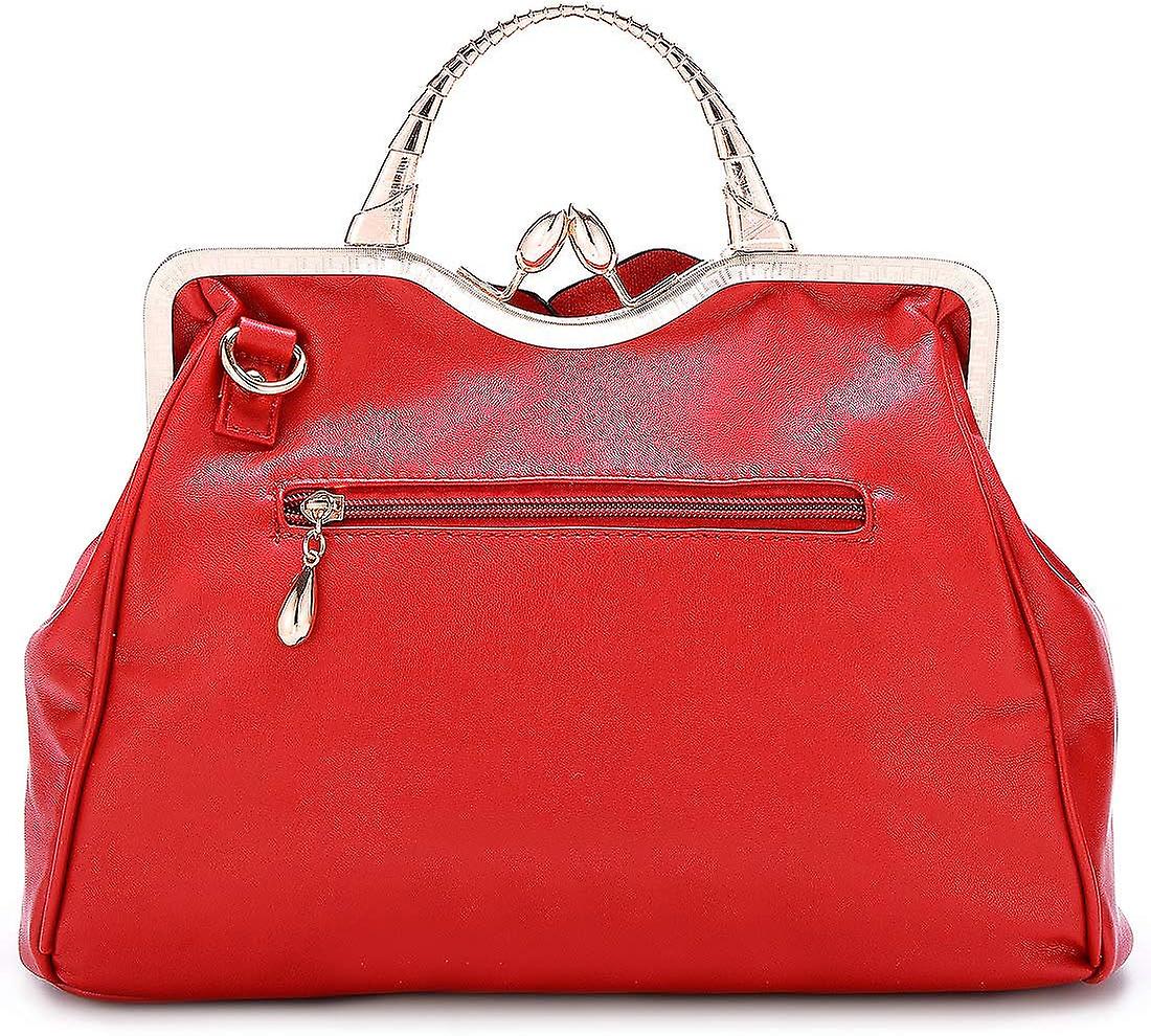 KLEIO Glossy Party/Bridal Satchel Handbag For Women - Patent PU Leather Messenger Bag With Removable Strap, Magnetic Closure, Multiple Pockets - View #7