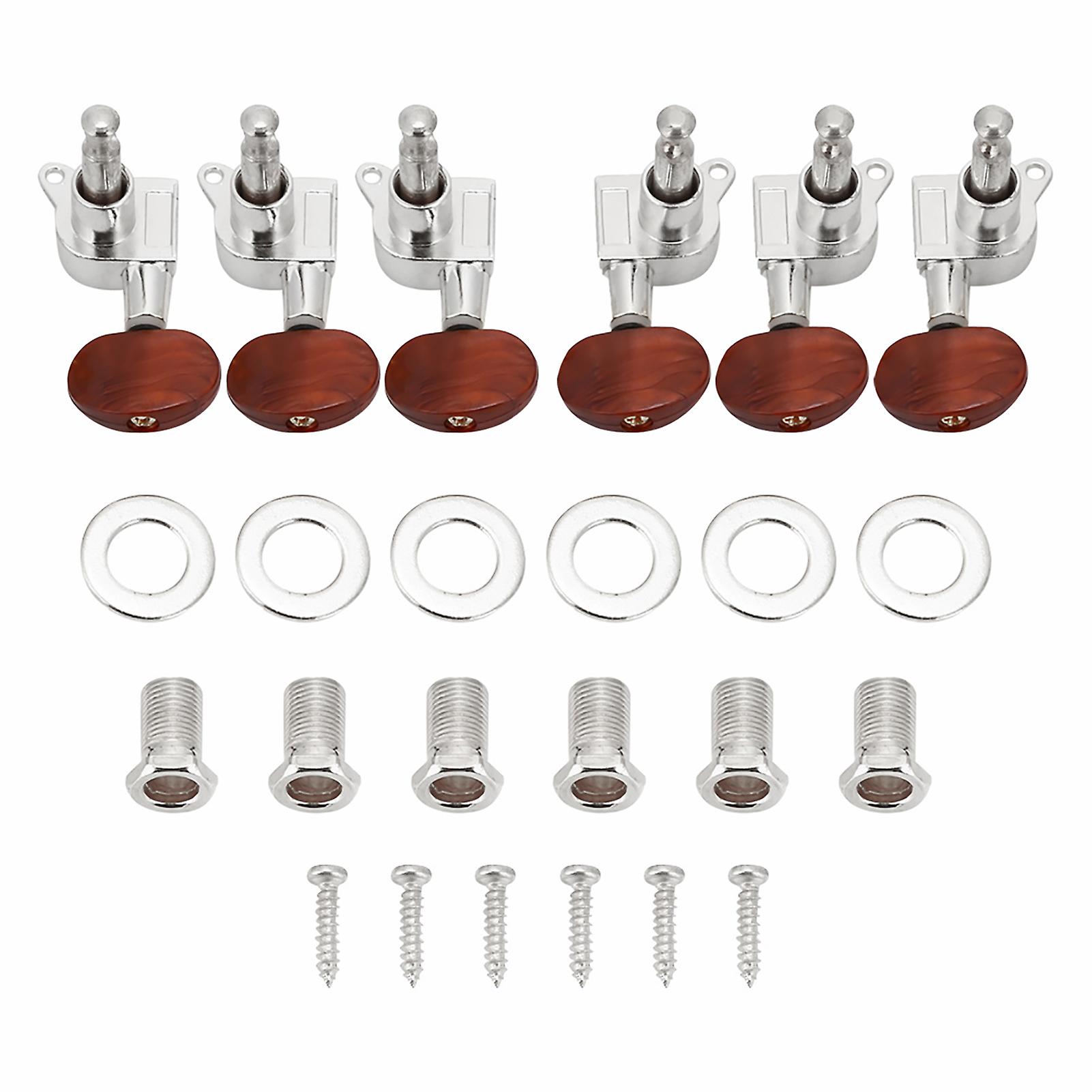 3L3R Tuning Pegs Locking Tuners Machine Heads for Acoustic Electric Guitar(Silver)