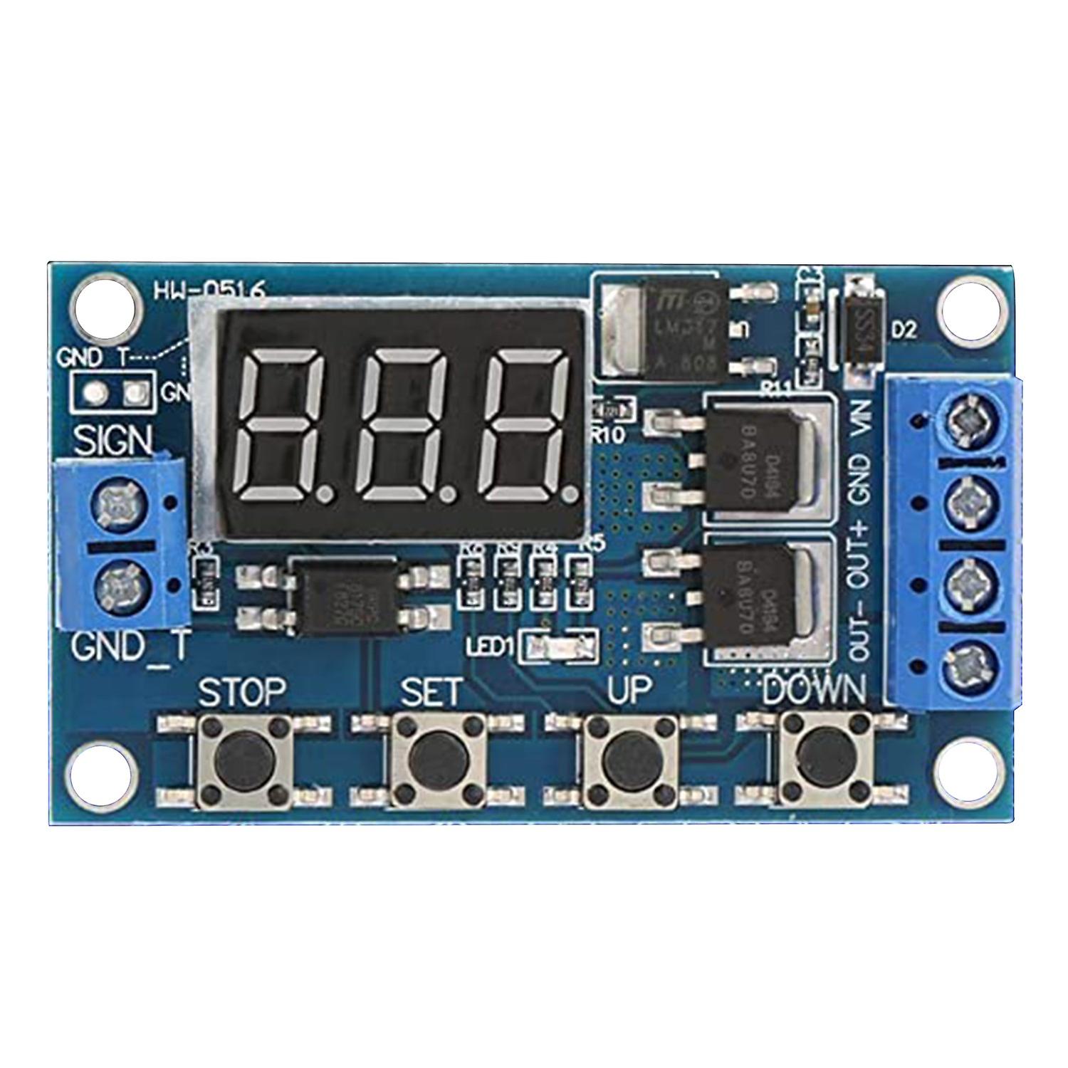 DC 12/24V Dual MOS Digital Display LED Timer Delay Switch Circuit Board Timing Control Module