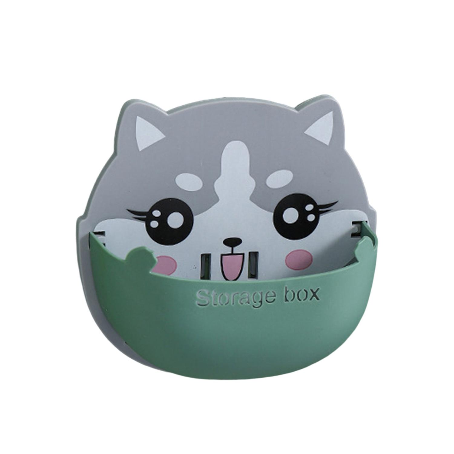 Sundries Storage Case Wall Mounted Strong with Bottom Hole Storage Box Mobile Phone Plug Holder Stan