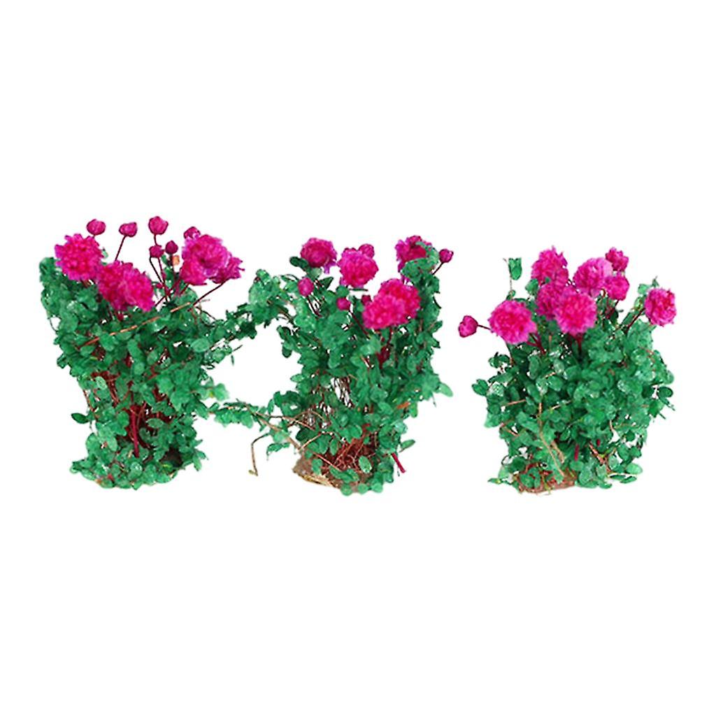 3x Miniature Flower DIY Model Building Scenery Artificial Flower Violet