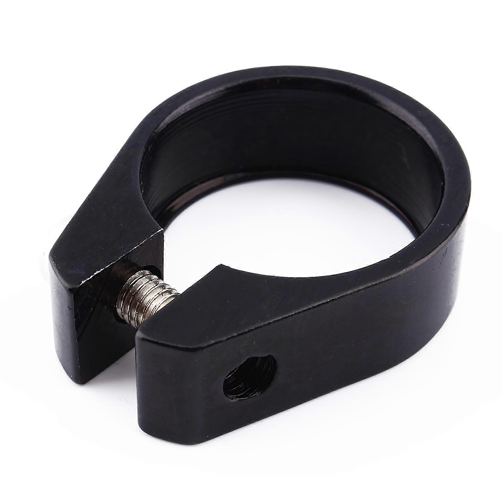 Black 31.8mm Bicycle Cycle Mountain Bike Riding Saddle Bicycle Seatpost Clamp Mount SS