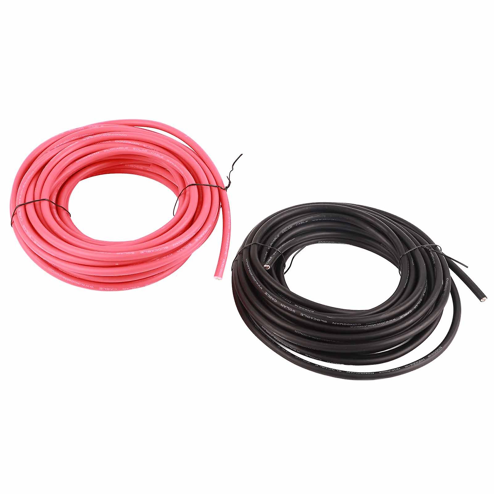 Ouitble Solar Panel Extension Cable Solar Panel Wire XLPE Sleeve Tinned Copper PV Cable 10mm2 20m/65.6ft2 Pcs, Temperature Resistant, Dual