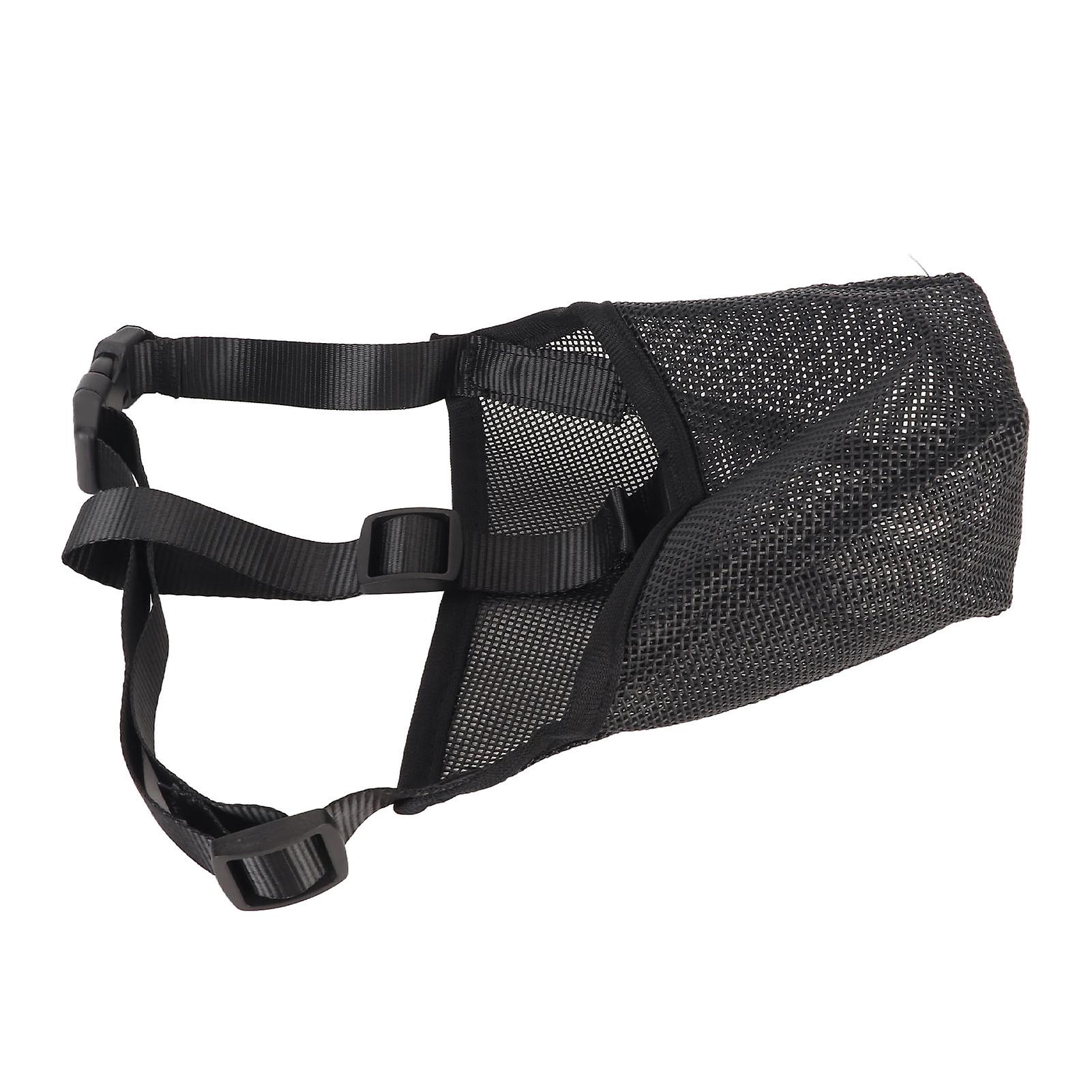 Dog Muzzle Breathable Adjustable Dogs Mesh Covered Muzzle for Biting Chewing Licking Barking Scavenging Poisoned Bait L