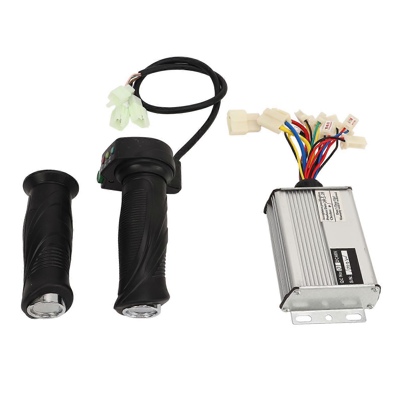48V 1000W Brushed Controller and Throttle Grip for Electric Scooters, Bicycles and Tricycles