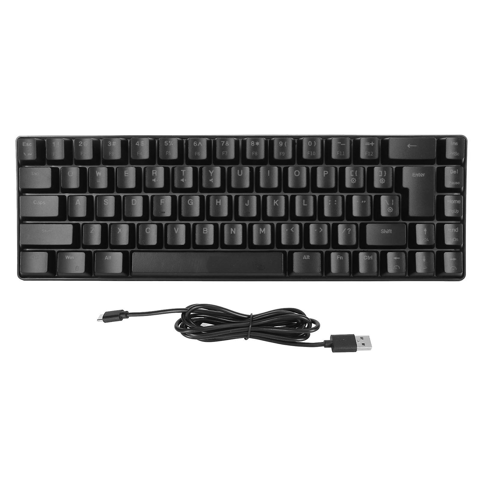 V200 68 Keys Portable Mechanical Gaming Keyboard Wired RGB Backlit for IBM PC Win98SE Black