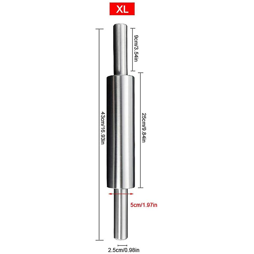 Stainless Steel Rolling Pin Non Stick Rolling Pin for Baking Dough Pizza Pie Baking Making Tool Baking Tool