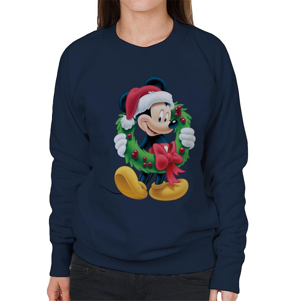 ディズニーミッキーマウスクリスマスリース女性&アポス;sスウェットシャツ