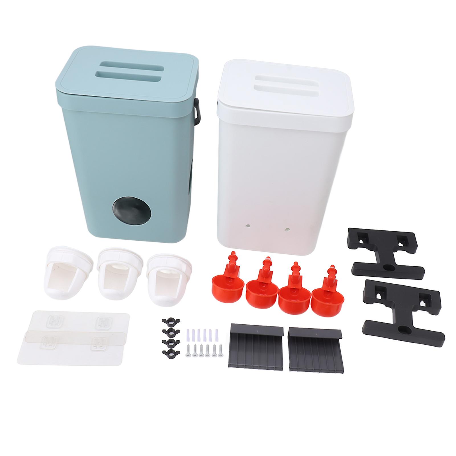Chicken Waterer Feeder Set Chicken Feeder Water Dispenser Automatic Poultry Breeding Watering Feeding Container Set
