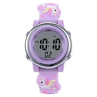 SUJI LED unicorn Kids Watch 3D Cartoon Toddler Wrist Digital Watch Waterproof 7 Color Lights with Alarm Stopwatch for 3-10 Year Boys Girls Little Chil