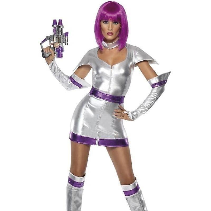 Fever Space Cadet Costume Adult Silver Purple 33469m