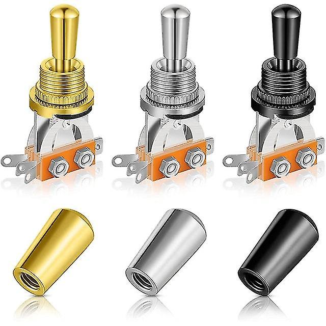 3 Pcs Electric Guitar Pickup Selector Switch 3 Way Toggle Switch With Metal Guitar Toggle Switch Cap Toggle Switch Tip