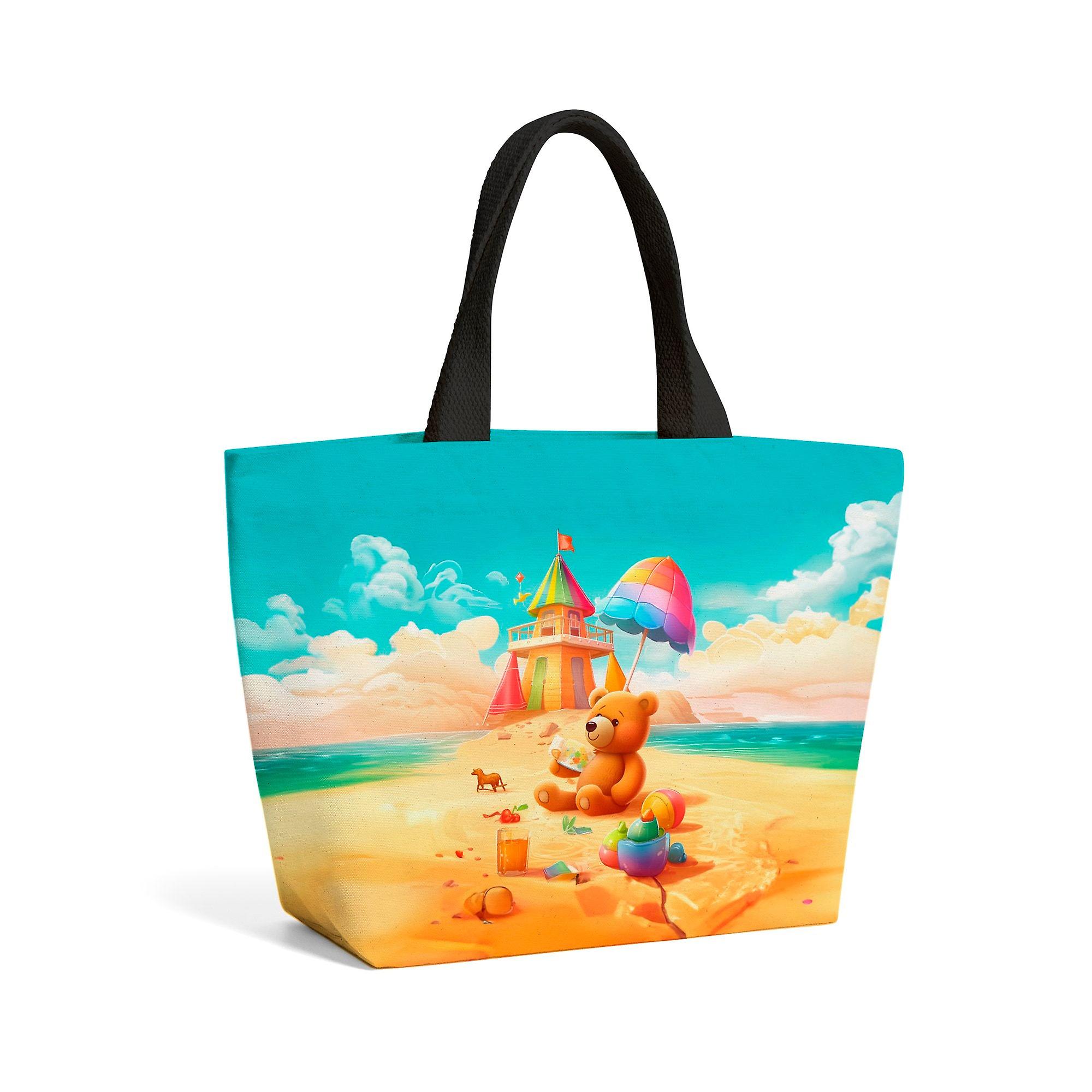 Bear On A Beach Holiday Beach Shopper Tote Bag