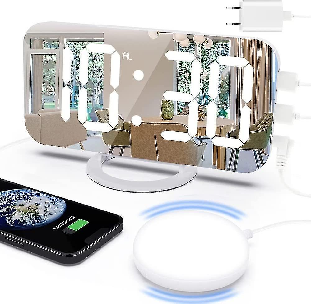 Loud Alarm Clock With Bed Shaker For Heavy Sleeper,dual Vibrating Alarm Clock With Usb Charger For H