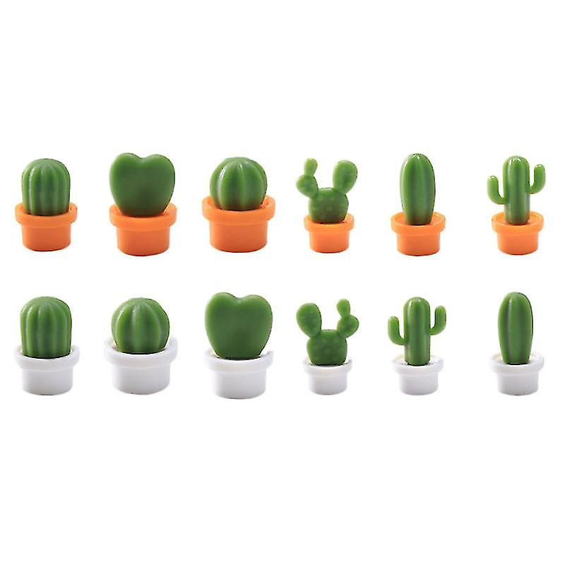 12pcs Cactus Refrigerator Magnets