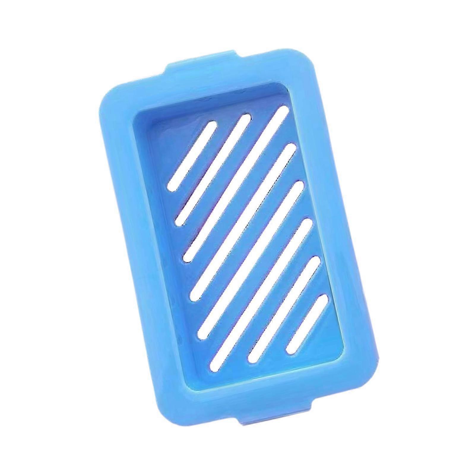 Soap Bubble Case Decor Self Draining Multifunctional Highly Elastic Soap Tray blue