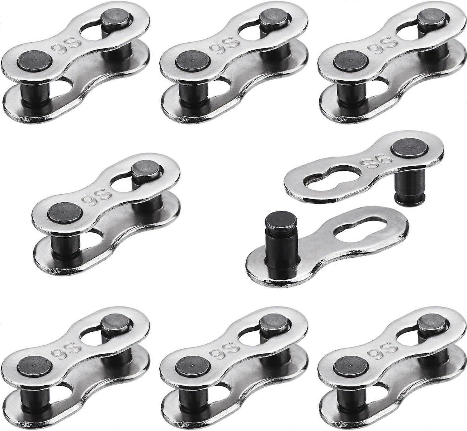 8 Pairs Missing Link for Bicycle 6, 7, 8, 9, 10 Speed Chain, Silver, Reusable