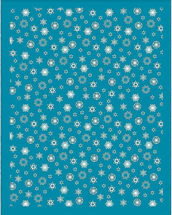 4x5 Inch Hanukkah Theme Clay Stencils Star of David Silk Screen for Polymer Clay Star Snowflake Silk Screen Stencils