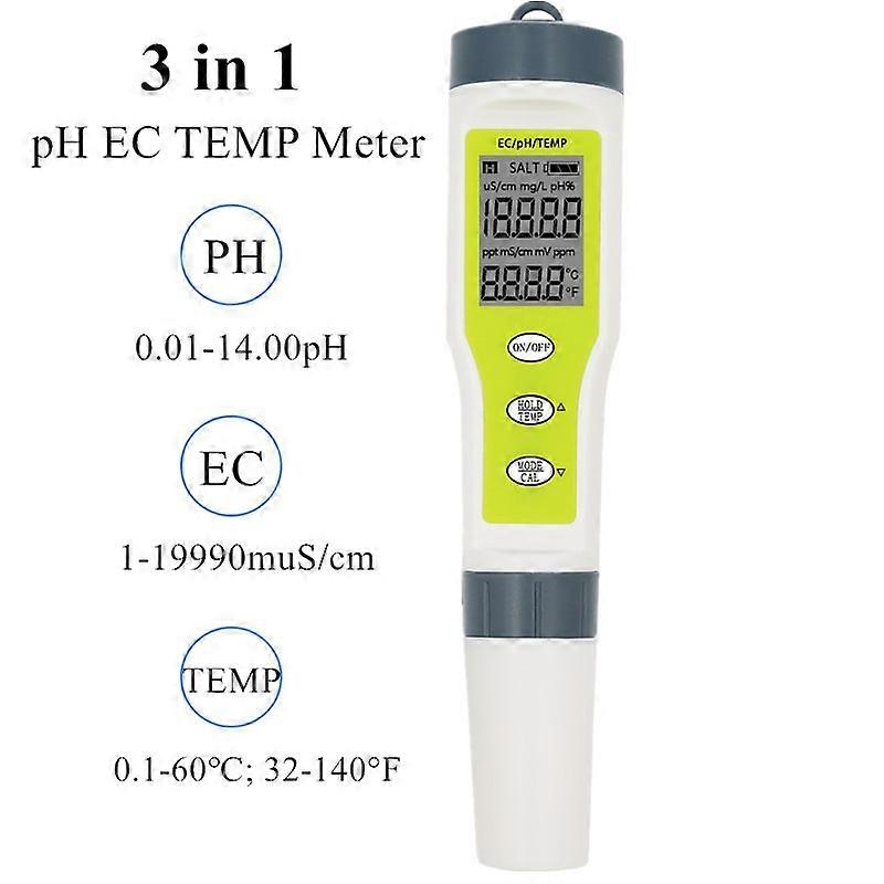 portable Digital Tester Pen Type pH EC TEMP Meter Acidometer Drink 3 in 1 Multi-parameter Water Quality Analyzer tool 30%off