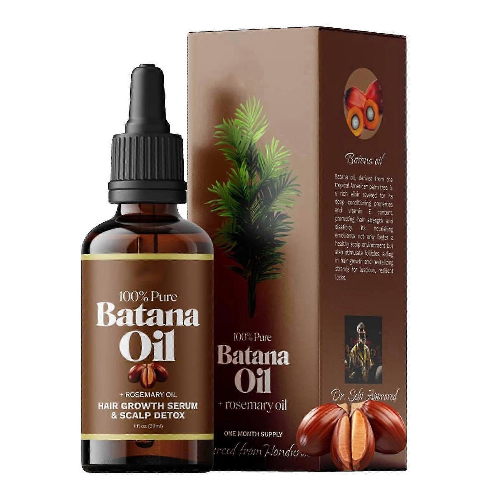 1-3PCS Batana Oil with Rosemary for Hair Growth - Nourish Scalp & Detox for Strong