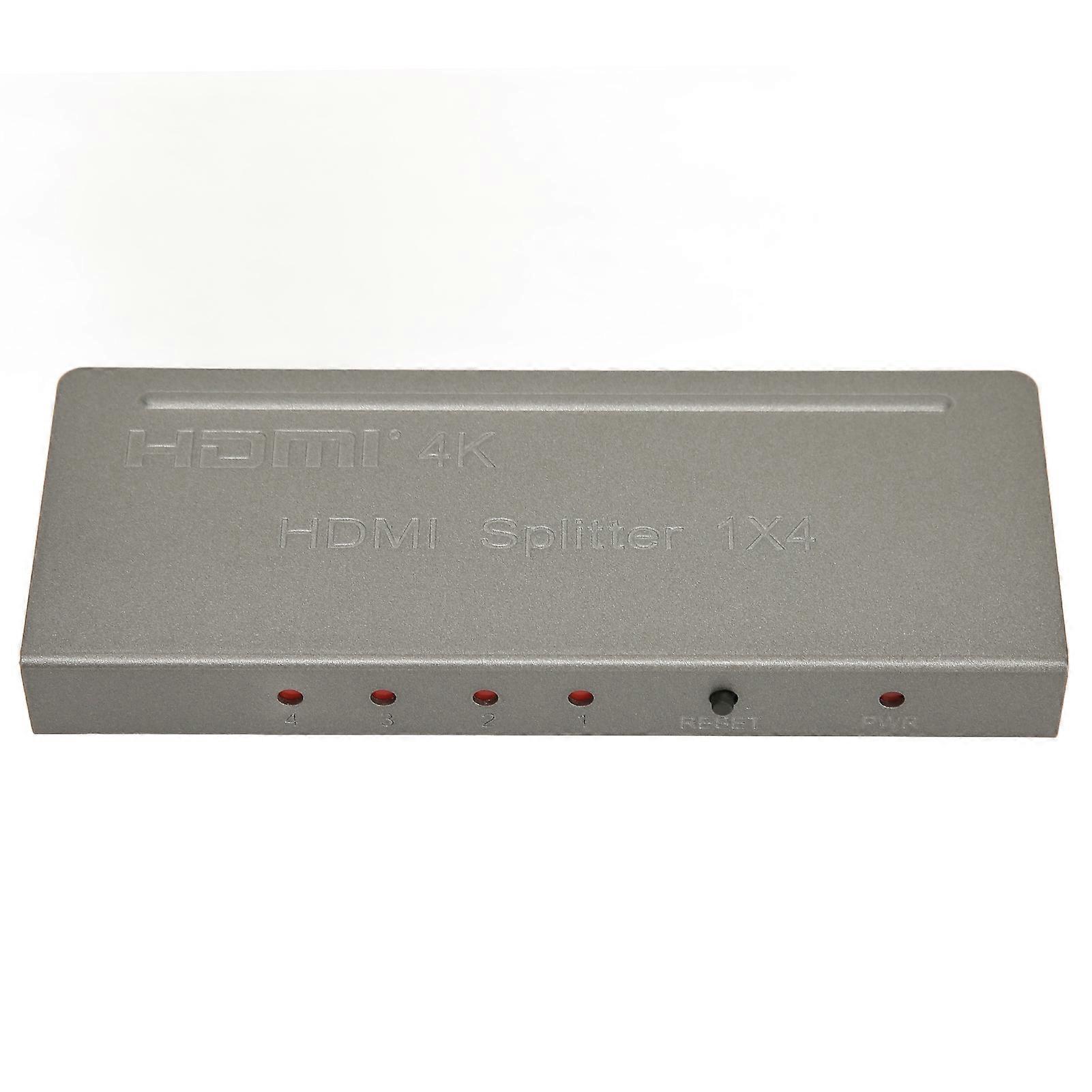 HD Multimedia Interface Splitter 4K 1 in 4 Out Support 3D 1080P Video Distributor Duplicator 100240V US Plug