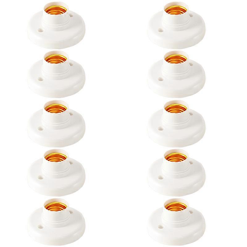 10Pcs E27 Plastic Screw Lamp Holder Round Lamp Holder Bulb Socket Holder Adapter