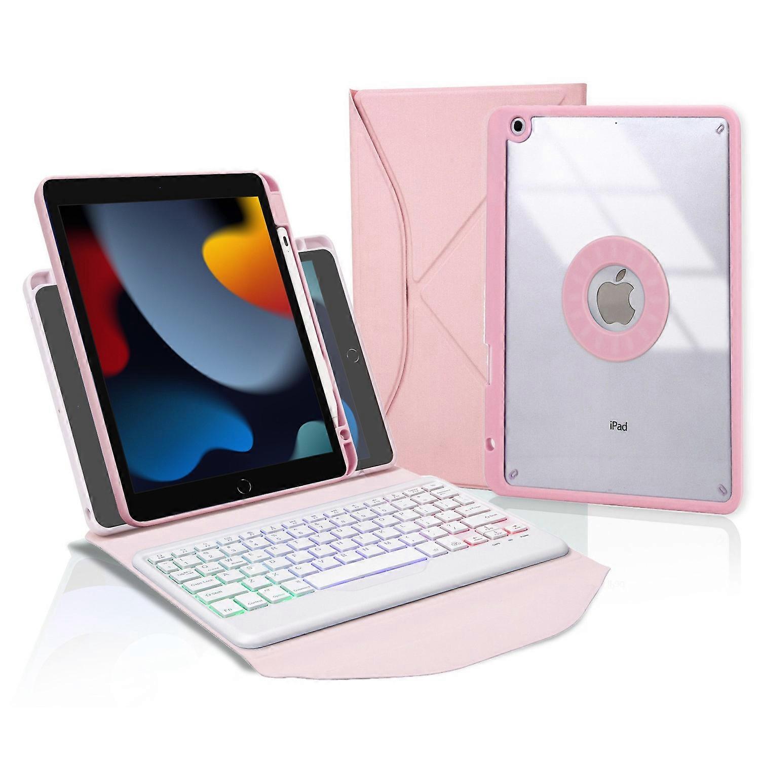Z102BS For iPad 10.2 (2021)/(2019)/(2020) Detachable Bluetooth Keyboard Case with 3-Color Backlit Sh