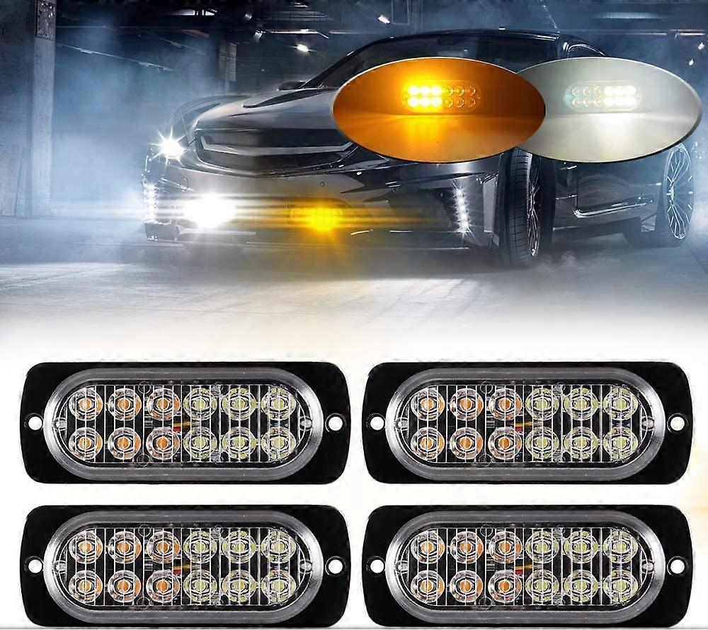 Ultra Thin LED Emergency Strobe Lights Red Hazard Beacon Warning Flash Lights Universal for Car Vehicle Truck