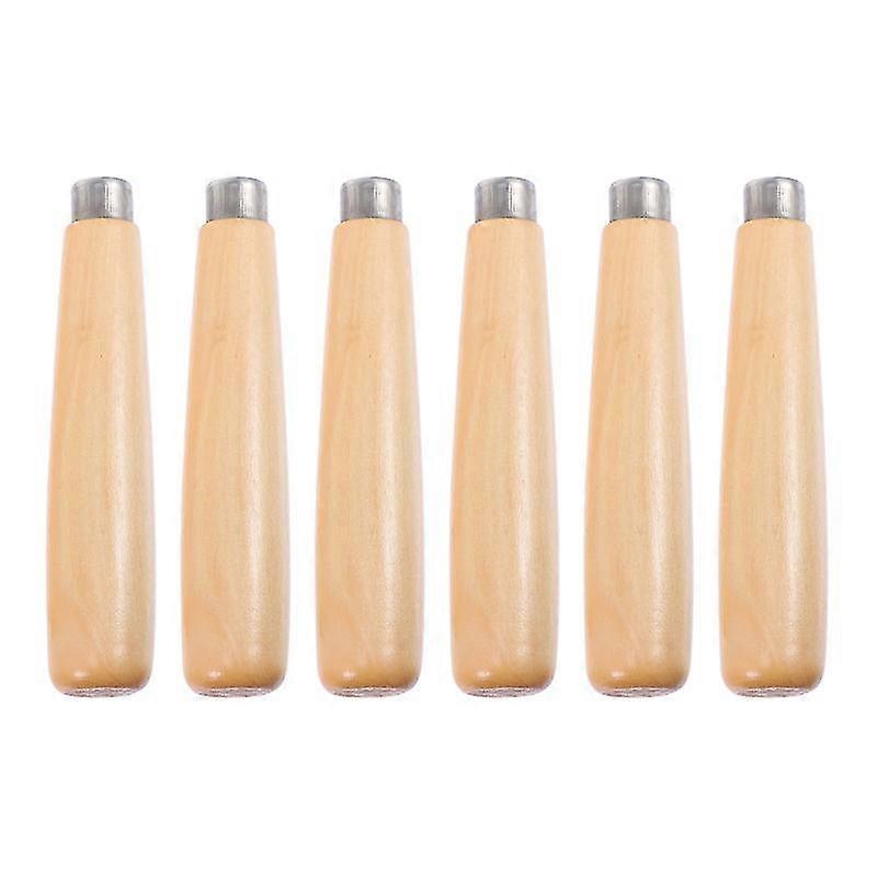 6pcs wooden file handle polishing rust proof filing tools file handle replacements