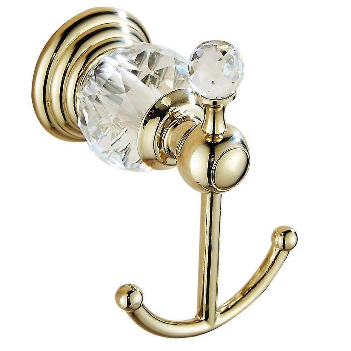 Crystal Towel Hook, Gold Robe Hooks, Bathroom Hand Towel Wall Hanger for Clothes Closet Wall Mounte