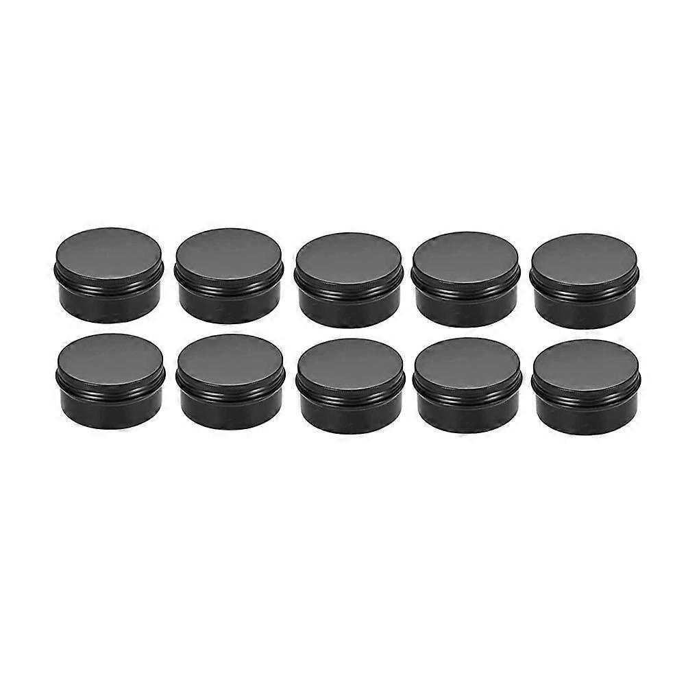 10Packs Empty Jars 80Ml Black Round Aluminum Tin Cans Screw Top Metal Steel Tins Lip Balm Tins Box