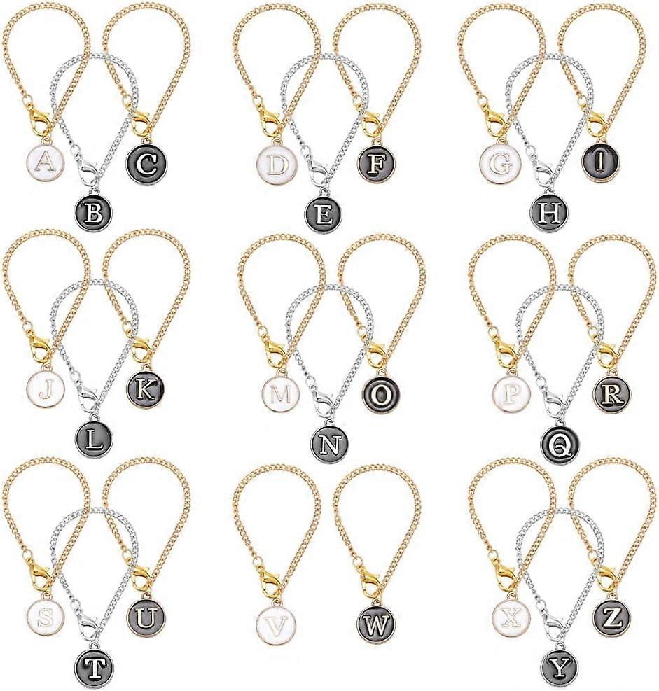 3pcs Letter A-Z Charm Accessories for Cup Name Tag ID Letter Handle Chain Tumbler Cup Handle Alphabet Chain Round Water Cup Handle Identification Lett