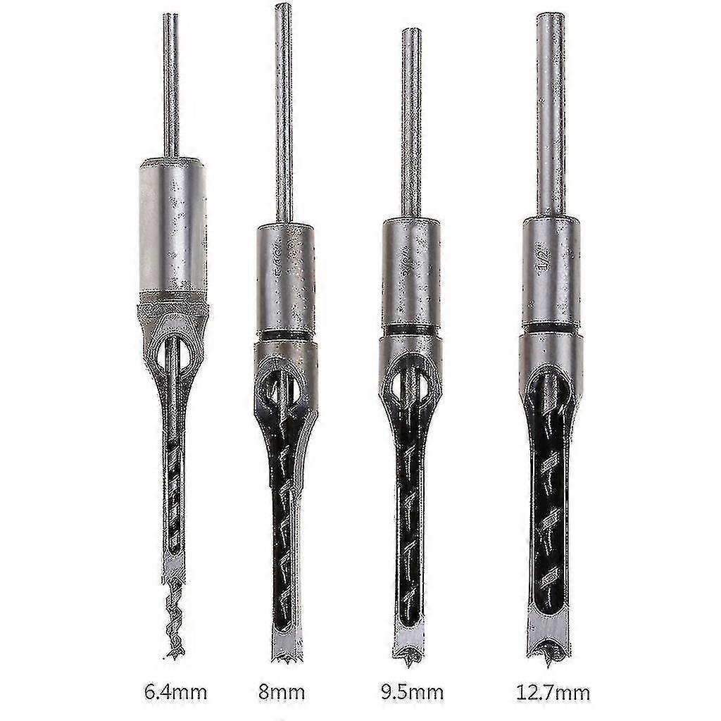 Woodworking Drill Bit Square Hole Chisel Mortising Kit Mortise Tenon Wood Tool