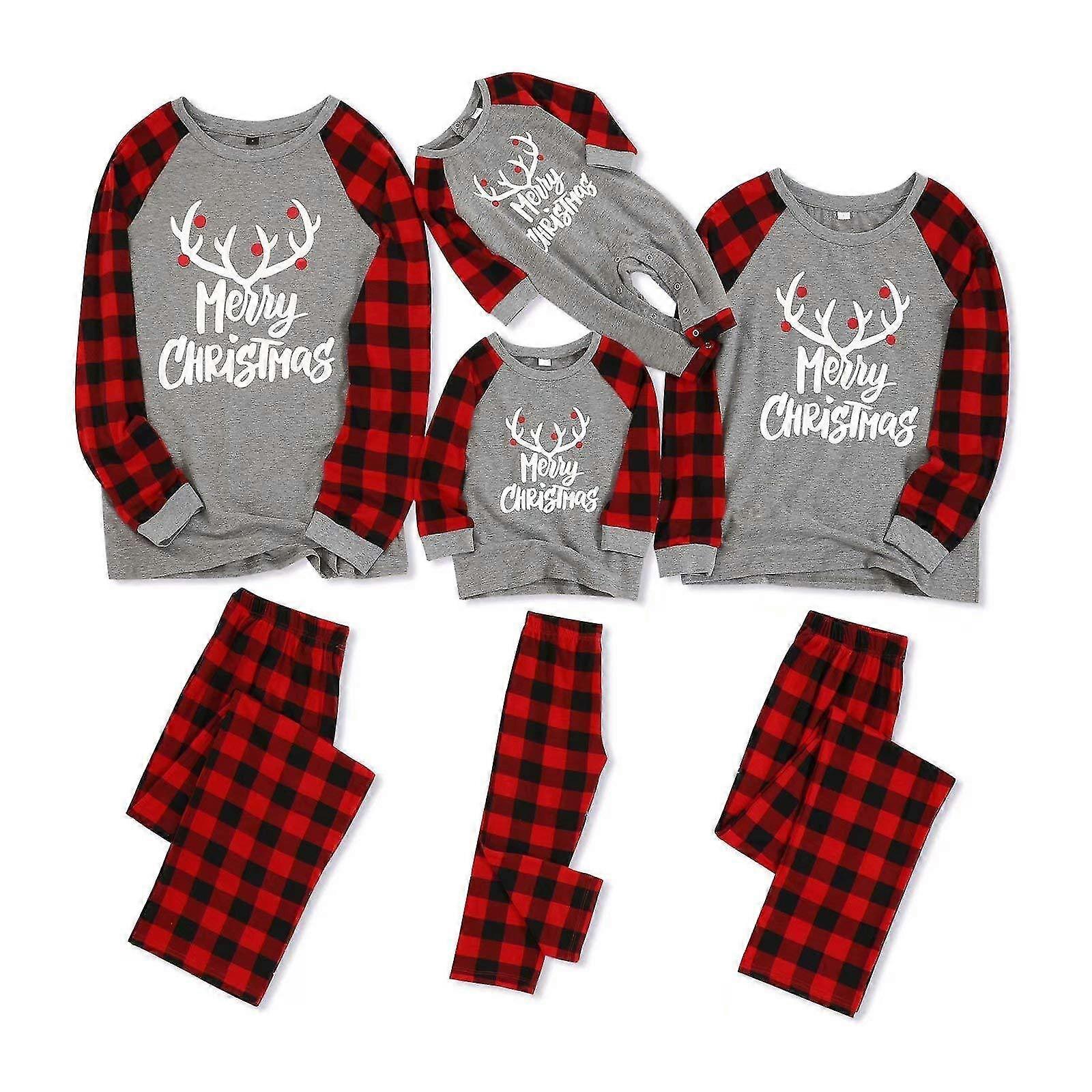 Noel Aile Eşleştirme Pijama Seti Pijama Noel Ekose Pijama Bebek Çocuklar Için Yetişkin-İyi