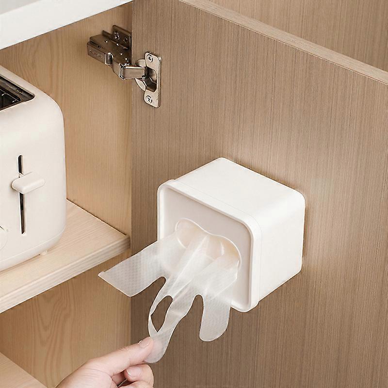 Wall Mounted Face Cover Case Tissue Holder Adhesive Hanging Filter Mesh Trash Bag Storage Box for