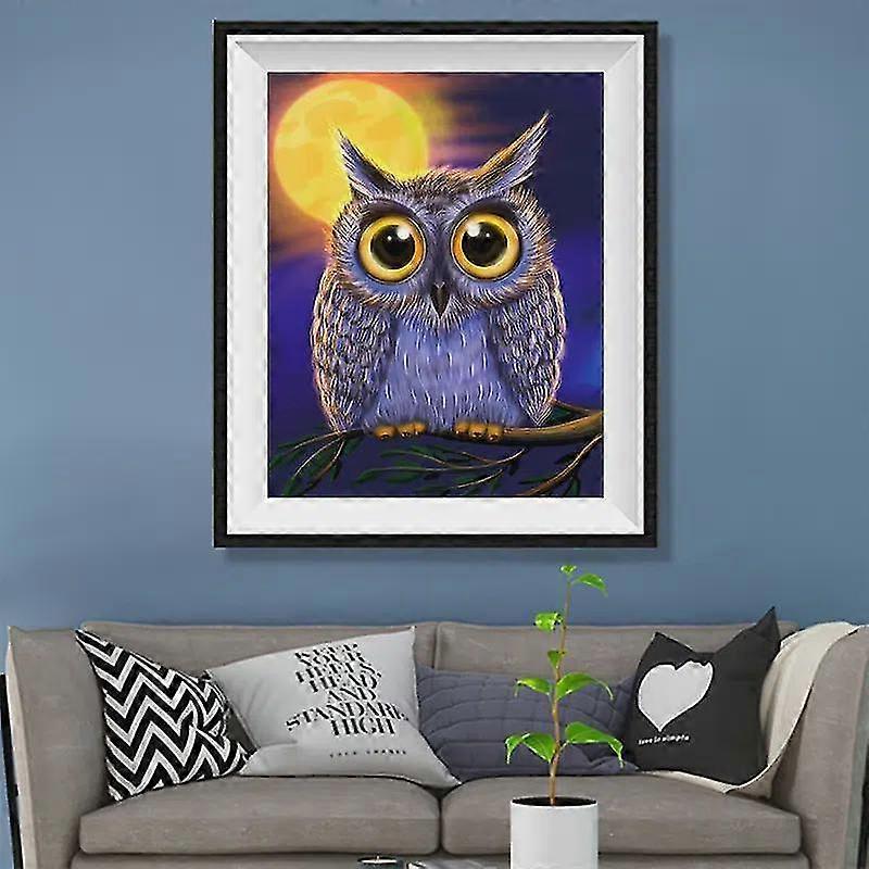 Diy Artificial Diamond Painting, Allover Diamond Owl Pattern 5d Mosaic Diamond Painting Set