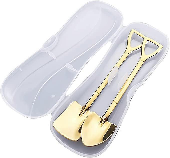 ZK-Teaspoon, 2 Watermelon Stainless Steel Teaspoons, Dessert Ice Cream Scoop, 1 Flat Scoop, 1 Pointed Scoop, with Storage Box