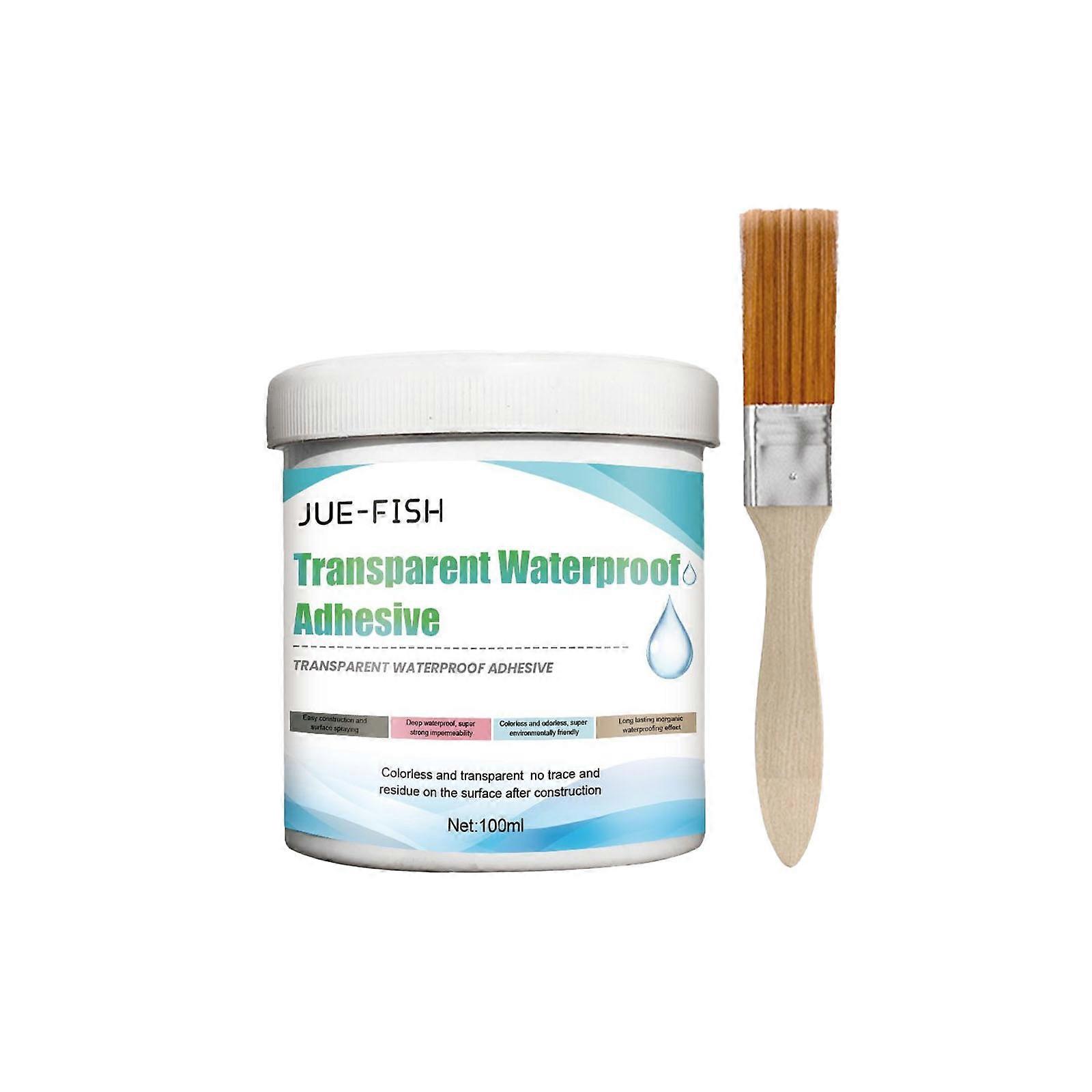 Bathroom Transparent Glue, Insulating Sealant, Invisible Agent, Leakage Agent Invisible Transparent Adhesive Mighty Sealant Paste 100ml+1 * Brush