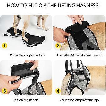 Dog Lifting Harness, Dog Support Harness For Back Legs, Soft Dog Support Sling For Injured Disabled Dogs Xl Gray