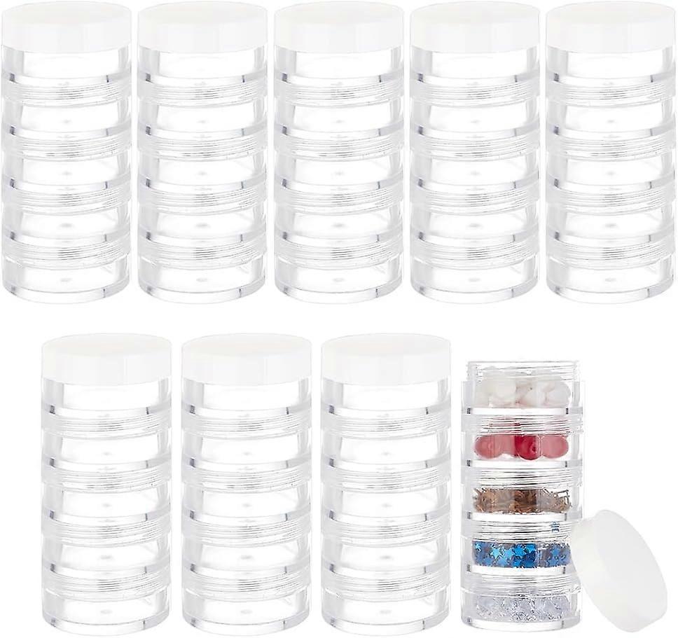 10 Set 5 Stackable Cosmetic Containers Bead Storage Containers Bead Screw Stacking Jarssmall Cosmetic Sample Bottle for Glitter Painting Lotion 1.4x3.