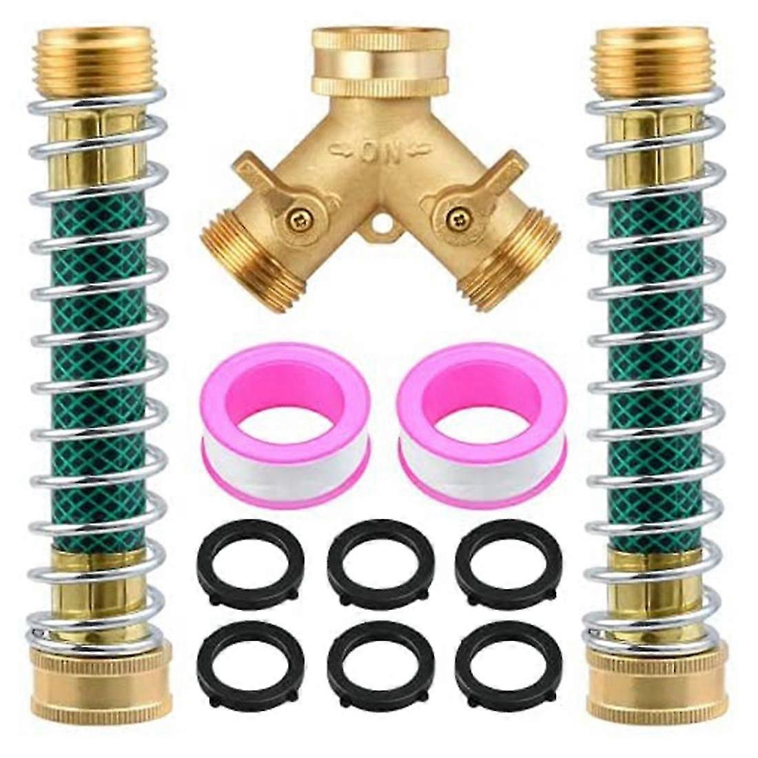 Garden Hose Splitter 2 Way,hose Y Splitter With Garden Hose Extension Adapter,rubber Washers & Tape