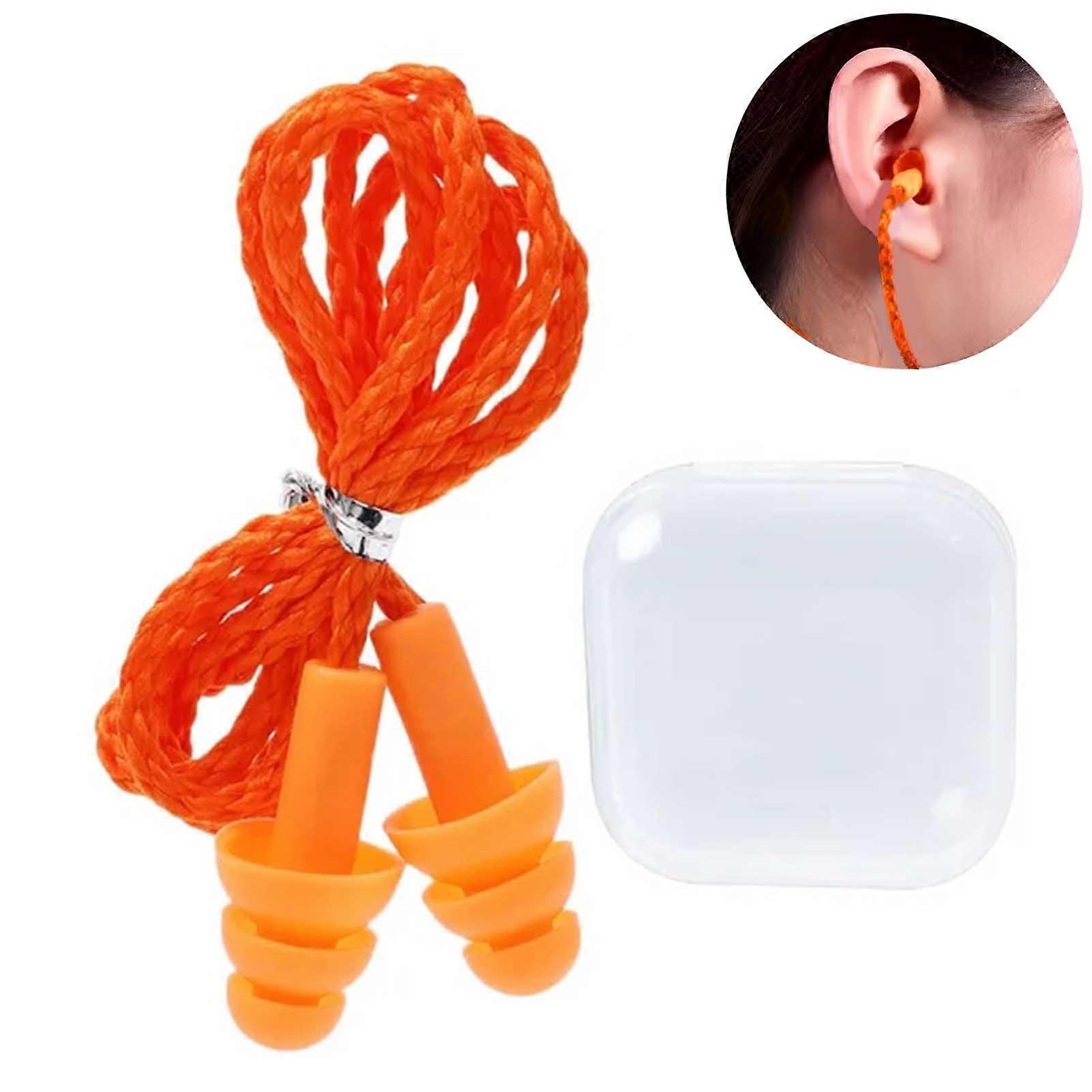 Silicone Ear Plugs for Sleeping Noise Canceling Reduction Earplugs with Cords Suitable for Concert Study