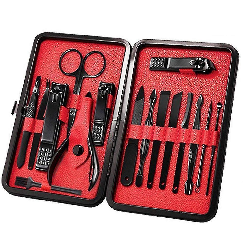 Set de manucure, kit de pédicure professionnelle en acier inoxydable 15 en 1 HOC