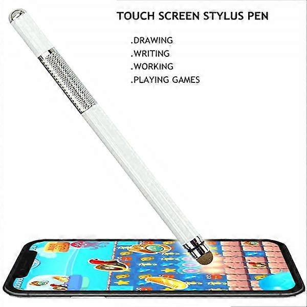 2 in 1 capacitive Stylus Pen with high sensitivity white
