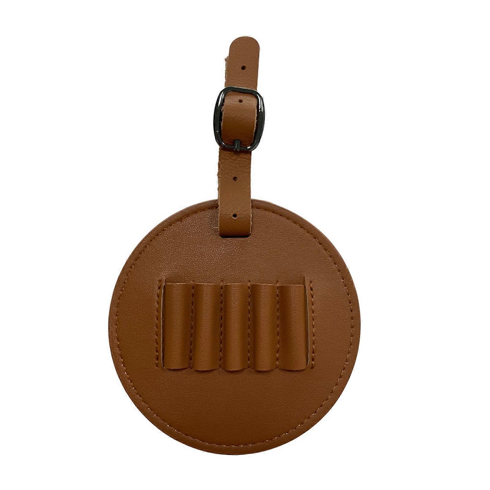 Golf Tee Bag Adjustable Hanging Strap 5 Slots Fine Workmanship Abrasion Resistant Easy to Carry Faux Leather Golf Accessory Pouch Golf Gift Kaesi